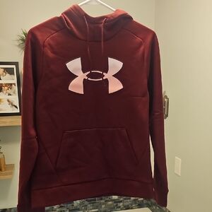 Under Armour Maroon Hoodie with White Logo